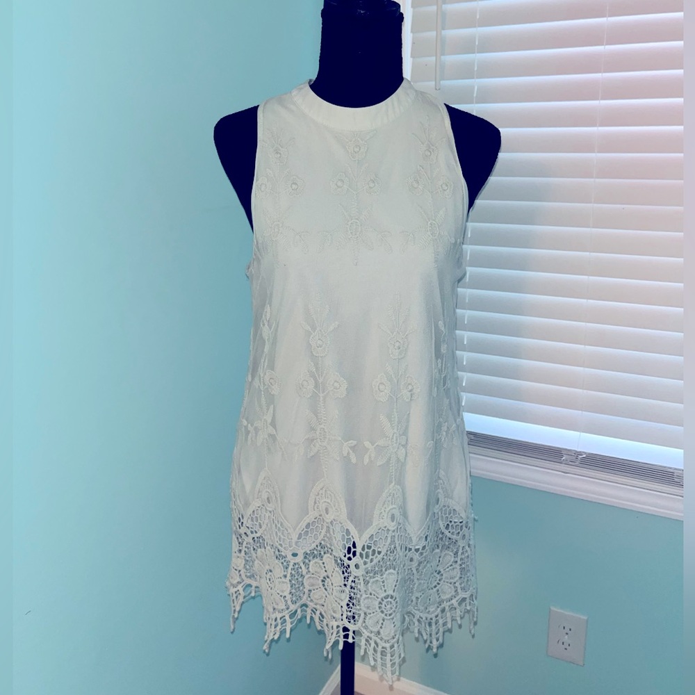 💚 HeartSoul Sage, Lace Blouse/Size Medium